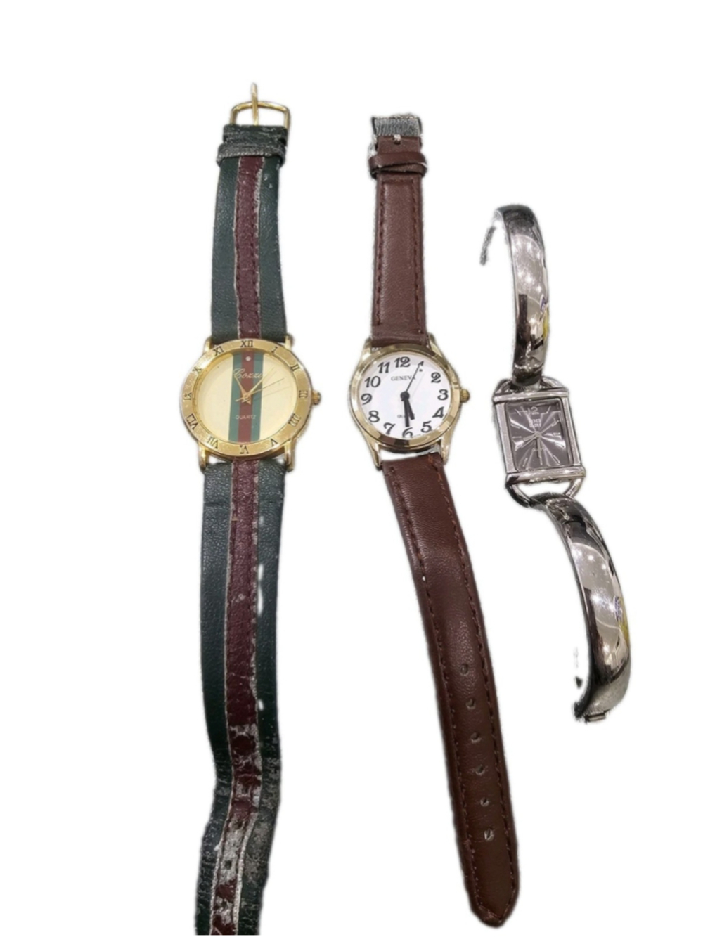 Lot Of 3 vtg Ladie's quartz watches With distinct styles- Corxx,Geneva, Faded G
